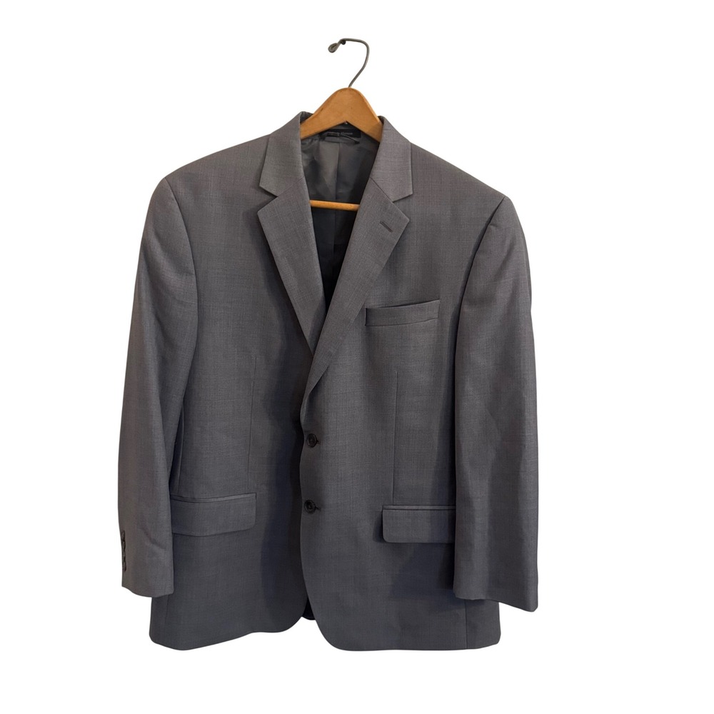 Michael Kors Mens Grey Wool Blend Two Button Blazer Jacket 43R RN90736